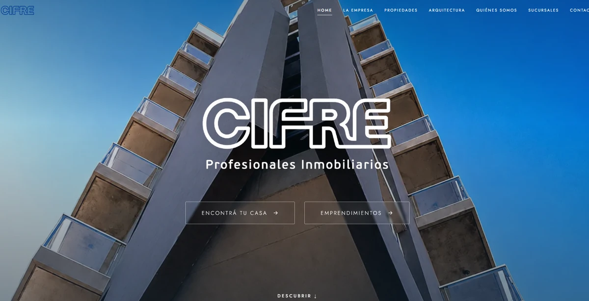 Captura de la web de Cifre Propiedades